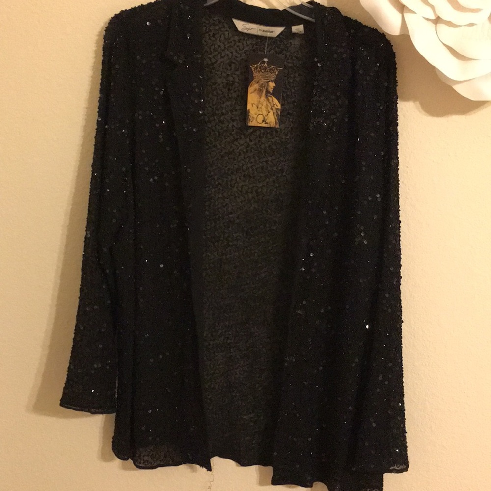 Black Sequin Cardigan